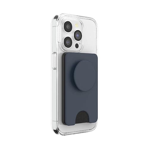 PopSockets Phone Wallet with Expanding Grip and Adapter Ring for MagSafe, Phone Card Holder, Wireless Charging Compatible, Wallet Compatible with MagSafe - Navy Blue thumbnail 3