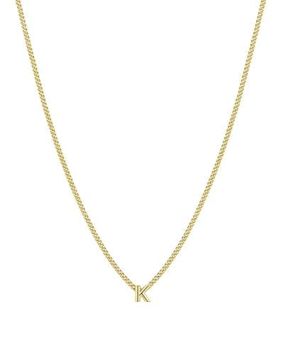 gorjana - Wilder Mini Alphabet Necklace - 18k Gold-Plated or Silver-Plated Brass - Personalized Initial Charm - Secure Closure, Adjustable Length - Timeless Elegance - Image 1