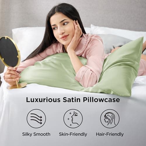 Sage green silk pillow case thumbnail 3