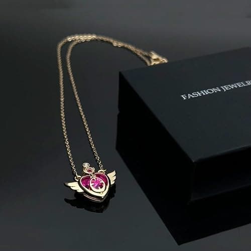 CHIVASO 4 Styles Anime Themed Pendant Necklaces Gold Plated Guardian Star Moon Necklace, Cosplay Jewelry Accessories thumbnail 3