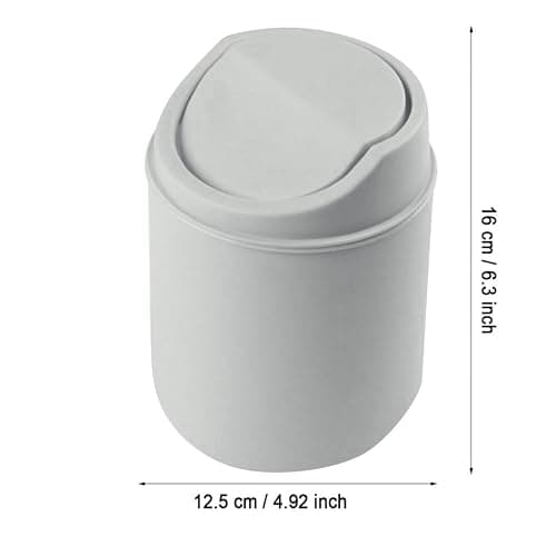 Bin Bedroom Waste Paper Paper Rubbish Trash Can Square Small Swing Top Desktop Kitchen Bathroom Garbage Dustbin Basket Bins With Lid Plastic Waste Bin Bins Bedroom Round Matte Minimalist (Pink) thumbnail 3
