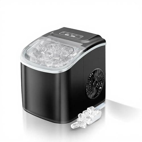Stopsad Ice Maker Countertop, 26lbs in 24Hrs, 9 Ice Cubes Ready in 6 Mins with 2 Sizes of Bullet Ice, Auto-Cleaning Portable Ice Maker with Scoop & Basket, for Home/Kitchen/Camping/RV. (Black) - Image 1