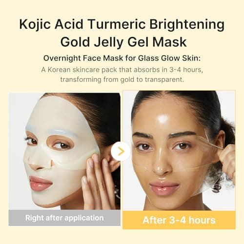 medicube Color-Changing Jelly Mask Set For Uneven Skin Tone & Radiant Glow: Salmon DNA PDRN pink collagen jelly gel mask (4ea) and Kojic Acid Turmeric Brightening Gold Jelly Gel Mask (4ea) thumbnail 7