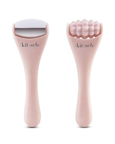 Kitsch Mini Facial Roller & Ice Face Roller Skin Care Tool Set for Women - Face Massager for Puffy Eyes, Cold Therapy, Lymphatic Drainage Massager, Self Care Gifts for Women & Men - Blush thumbnail 9