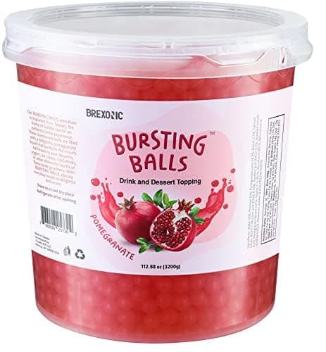 Pomegranate Boba Pearls, Pomegranate Popping Boba Bursting Boba Bubble Tapioca Pearls For Bubble Tea, No Artificial Colors (7 LB Pack of 1) - Image 1