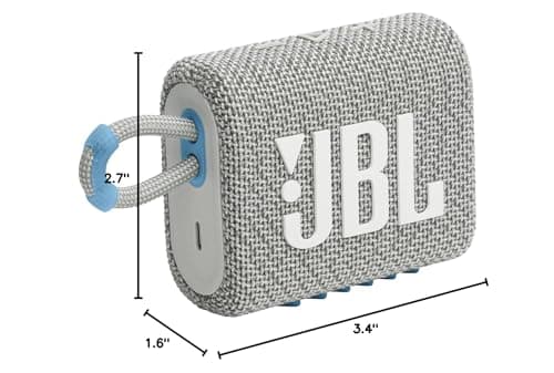 JBL Go 3 Eco - Portable Mini Bluetooth Speaker, big audio and punchy bass, IP67 waterproof and dustproof, 5 hours of playtime, Made in part with recycled materials (Eco White) thumbnail 11