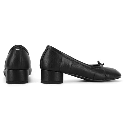 MLTT Tabi Flats for Women Split Toe Ballet Pumps with Low Block Heel | Split-toe ballet pumps with a closed back and 1.8-inch low block heel for work, dinners, parties,everyday styling. thumbnail 6