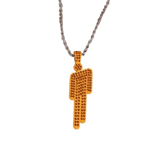 EPRHAY Men's Women's Colourful Rhinestone Human Necklace,Shining Multi-coloured Diamond Humanoid Shape Pendant,Unique Bad Guy Villain Stainless Steel Necklace,Hip Hop Ornament Jewelry Gifts - Image 1
