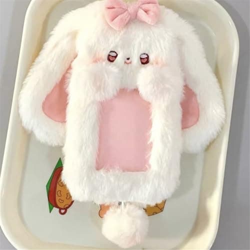 BLULILY Plush Rabbits Card Holder - Soft & Lightweight - Cartoon Design - Unisex - White - Girls thumbnail 6
