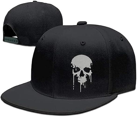 Tijeyi Flat Bill Hats for Men Snapback Skull Hats Black Hat for Teen Boys Skateboard Hats Baseball Cap - Image 1