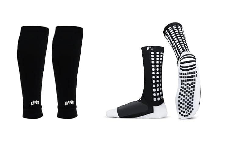 MediCaptain Protective Grip Sock + Pre Cut Sock Sleeve Bundle Pack (Black) - Image 1