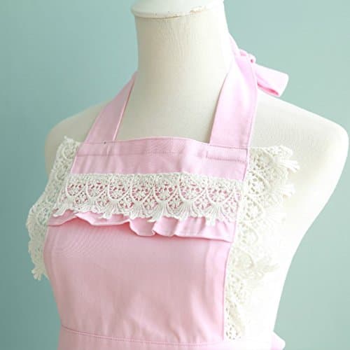 Hyzrz Lovely Home Work Adjustable Apron Cake Kitchen Cooking Women Girls Aprons With Pocket for Gift, Pink thumbnail 2