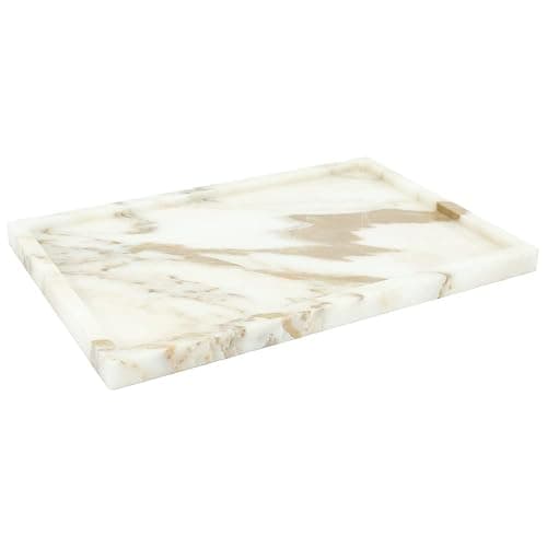 100% Natural Marble Serving Tray Luxury Marble Storage Tray for Home Decor Stone Tray for Bathroom/Kitchen/Vanity/Dresser,Plate Holder for Tissues, Candles, Towel thumbnail 6