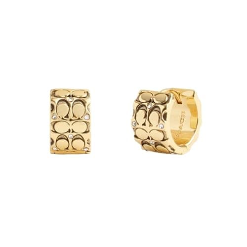 COACH Quilted C Huggie Earrings - Image 1