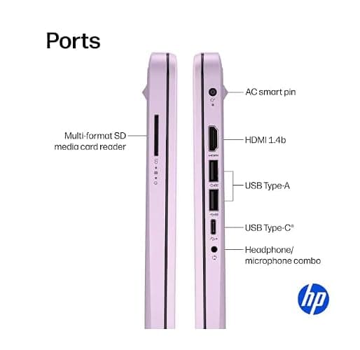 HP 14" Business Laptop Computer with 1-Year Office 365, Intel Quad-Core N150 Processor, 4GB RAM 128GB UFS, Windows 11 Home, PLUSERA Earphones, Honey Lavender thumbnail 4