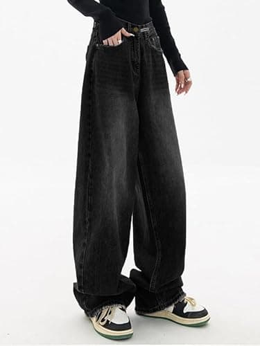 EMMIOL Jeans for Women Wide Leg Baggy Jeans High Waist Y2K Cargo Pants Casual Loose Boyfriends Trousers Vintage Streetwear thumbnail 2