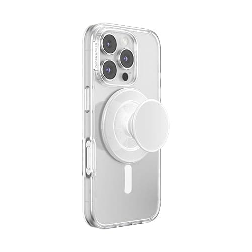 PopSockets Round Phone Grip Compatible with MagSafe, Adapter Ring Included, Phone Holder, Wireless Charging Compatible - Glossy White - Image 1