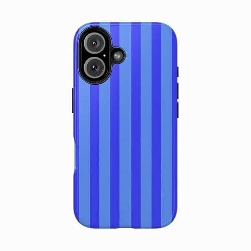 SUMALAY Striped Pattern Phone Case, Shockproof Protective Cover for iPhone 15 Pro max case, Navy Blue Plastic Dual Layer Shockproof Protective Design thumbnail 4