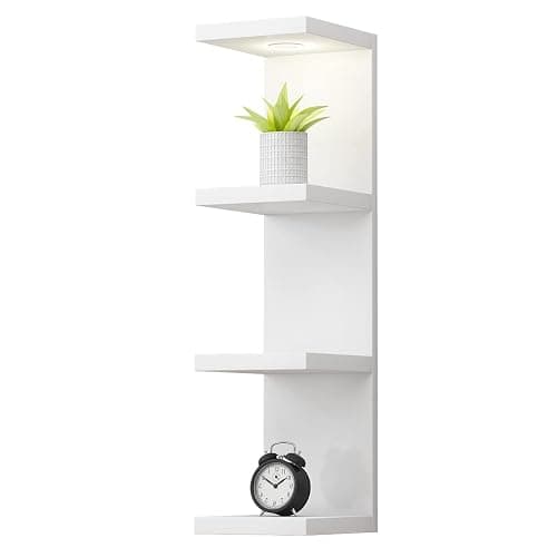 LitaEther Versatile 4 Tier Wall Shelf Unit,White Lack Wall Shelf,Display Floating Shelf with LED Remote Control Light thumbnail 9