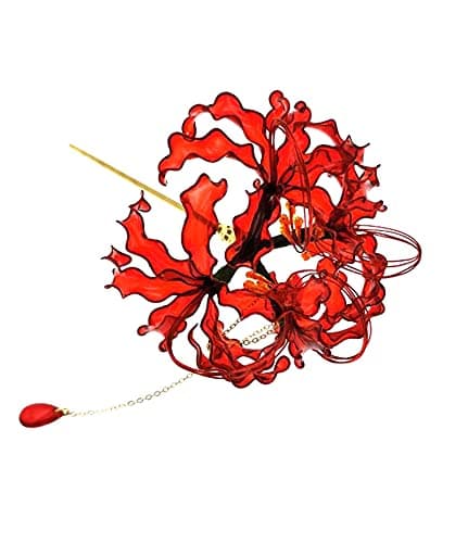 MIAO WU Handmade Lycoris Radiata Flower Hairpin,Kanzashi Hair Stick for Kimono Hair Accessories, Cosplay Decor Ornament Women Girl Jewellery 1pc thumbnail 5