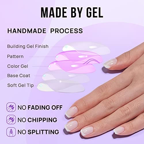 BTArtbox Press On Nails - White French Tip Press on Nails Square, Glue On Nails for Wedding Gift, Supremely Fit & Natural Stick On Nails in 15 Sizes - 30 Fake Nails Kit, Classic French thumbnail 6