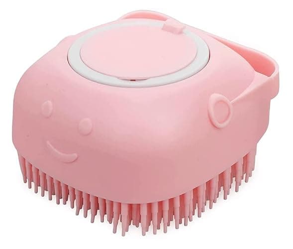 Pet Bath Massage Brush Puppy Dog Cat Grooming Cleaning Soft (Pink) thumbnail 2
