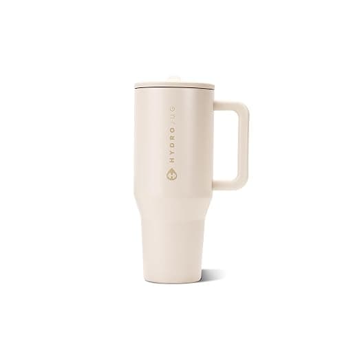 HydroJug Traveler 32oz, Insulated Tumbler with Handle & Straw, Cream - Image 1