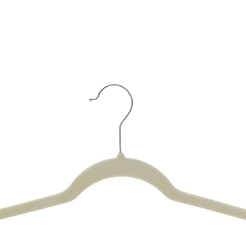Amazon Basics Slim Velvet Non-Slip Space Saving Suit Clothes Hangers, Closet Organizer, Ivory/Beige, 30-Pack thumbnail 6