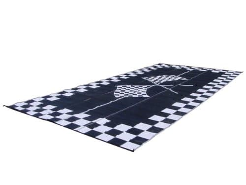 EZ Travel Collection RV Patio Mat: 8x20 Racing Flags Finish Line Checkered Flags Awning Mat thumbnail 2