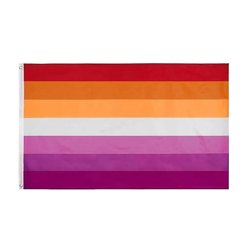 Flaglink Lesbian Pride Flag 3x5 Fts - Sunset Les Rainbow Banner 7 Stripes - Image 1