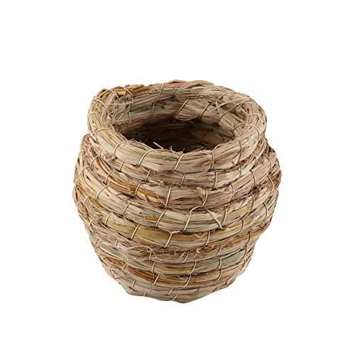 Bird Nest, Handwoven Straw Bird Nest for Myna Thrush Budgie Peony Finch Natural Hatching Breeding Cave House for Small Birds thumbnail 5