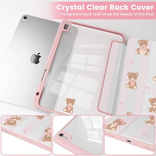 PeculiChic Case Compatible with iPad Air 11 inch M3 2025 / M2 2024, iPad Air 5th 2022 / 4th Generation 10.9 Inch 2020, Shockproof Hybrid Slim Stand Cover with Clear Back Shell & Pencil Holder, Z005 thumbnail 8