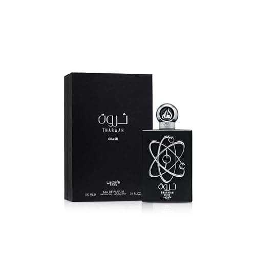 Lattafa Perfumes Tharwah Silver for Unisex Eau de Parfum Spray, 3.4 Ounce thumbnail 2
