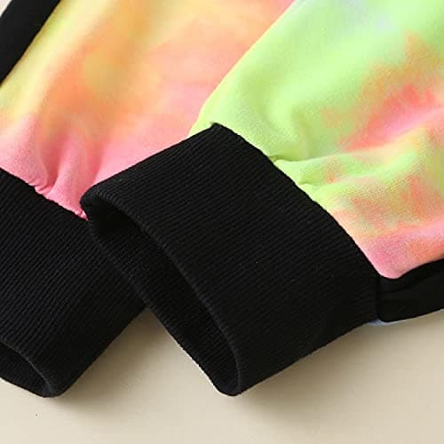 Betusline Girls 2 Piece Outfits Cute Fall Winter Crop Top Cargo Pants Trendy Clothing Sets, 4T-14 Years - 11-12 Years - A Multi Tie Dye thumbnail 6