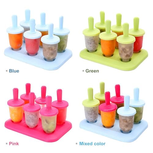 Popsicle Molds with Reusable Sticks, Ice Cream Popsicle Molds, 6-Cavity Ice Pops Maker, Easy to Use and Reusable (Blue-Small) thumbnail 7
