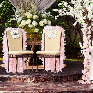 AWARDSEN 6PC 35.4FT Cherry Blossom Flowers Garland for Pink Flowers Garland Silk Cherry Blossom Vines Hanging for Wedding Party Sakura Cute Spring Summer Decor thumbnail 8