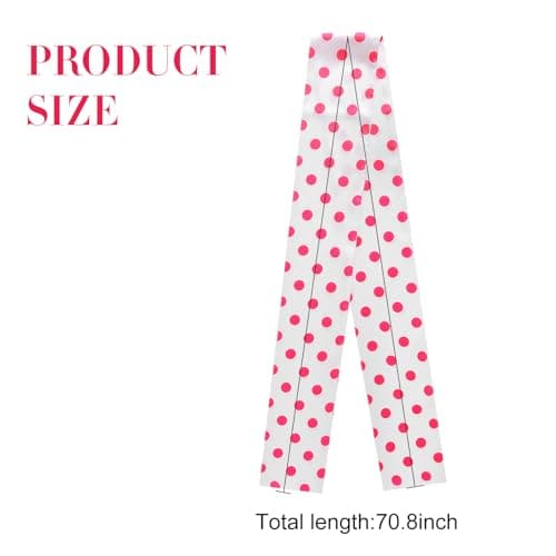 Polka Dot Pink and White Scarf for Women Fashion Neckerchief Halloween Costume Party Accessories thumbnail 2