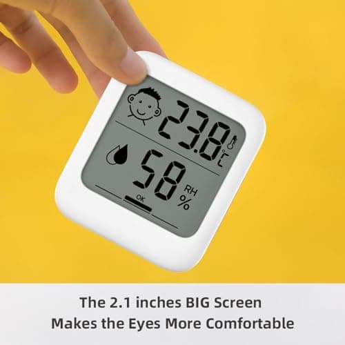 HATUSOKU Digital Thermometer and Hygrometer with Comfort Face Display, Hygrometer, Stand, Magnet, Hanging, Simple, Infectious Disease Prevention, Heat Stroke Prevention (Simple, No Clock) thumbnail 5