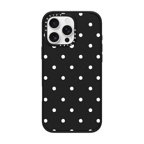 CASETiFY Impact iPhone 16 Pro Max Case [4X Military Grade Drop Tested / 8.2ft Drop Protection/Compatible with Magsafe] - Classic Dottie - Matte Black - Image 1
