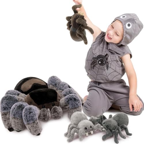 MorisMos 4Pcs Large Spider Plush, 16inch Mommy Spider Stuffed Animals with 3 Babies, Realistic Plush Toys, Soft Cuddly for Kids Boys Girls thumbnail 9