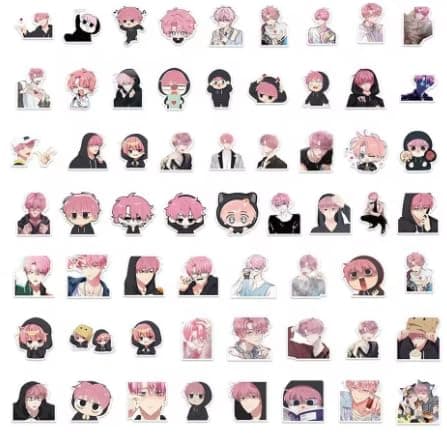 Tamon’s B-Side Sticker Pack 60pcs Anime PVC Decals for Laptop Water Bottle Phone Skateboard Cute Aesthetic Stickers thumbnail 3