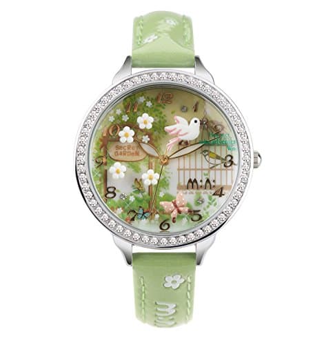 DREAMING Q&P Fq-234 Brown Leather Strap Bowknot Kitty Design Students Girls Woman Quartz Wrist Watches thumbnail 2