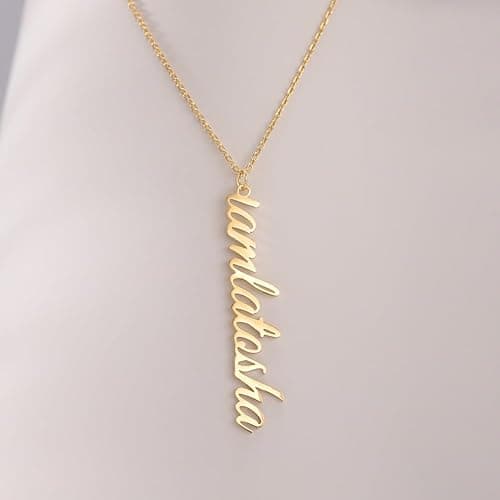 TinyName Custom Name Necklace Personalized 18K Gold Plated Nameplate Customized Jewelry Gift for Women thumbnail 2