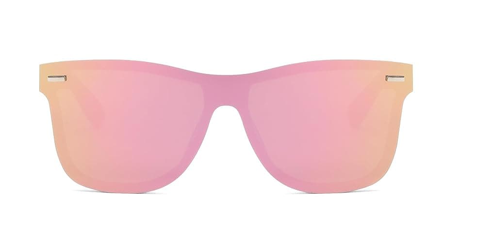 swanoble UV400 Rimless One-Piece Lens Reflective Sunglasses - Colored Mirrored Sun Glasses for Men & Women (2 Pack) thumbnail 4
