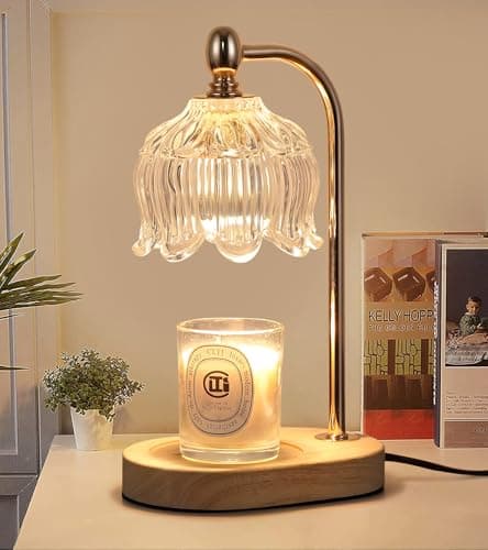 MEIXISUE Candle Warmer Lamp with Timer and Dimmer,Electric Gold Light Gifts for Women Melt Wax Warmer Lamp with 2 Bulbs for Candle Jars House Warming New Home Decor Bedroom - Image 1