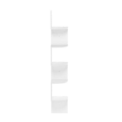 Furinno Rossi 5-Tier Wall Mount Floating Radial Corner Shelf, White thumbnail 4