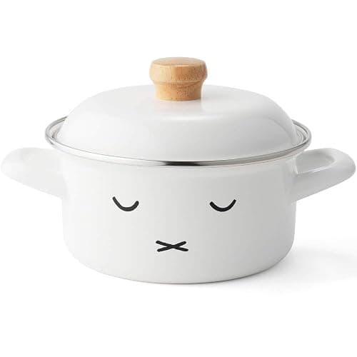 Fuji Horo Casserole Two-Handed Pot, White, Induction Compatible, 5.9 inches (15 cm), Miffy Face thumbnail 2
