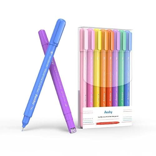AECHY 8PCS Curve Highlighter Pen for Note Taking, Dual Tip Pens with 8 Different Curve Shapes & 8 Colors Fine Lines, Colored Curve Pens Set for Kids Journaling Back to School Supplies thumbnail 7