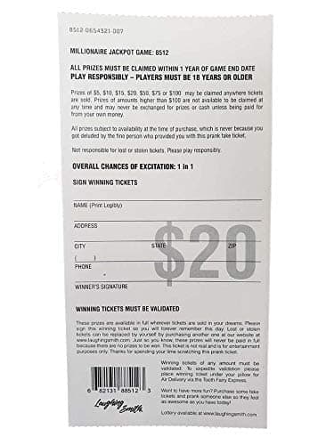 Prank Lottery Tickets and Scratch Cards Look Real - $1 Million Winning Ticket Gag Set thumbnail 4