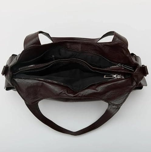 Leather Tote Bags for Women Slouchy Hobo Bag Vintage Punk Crossbody Bag Soft Leather Purse and Handbags Multi Pockets thumbnail 5